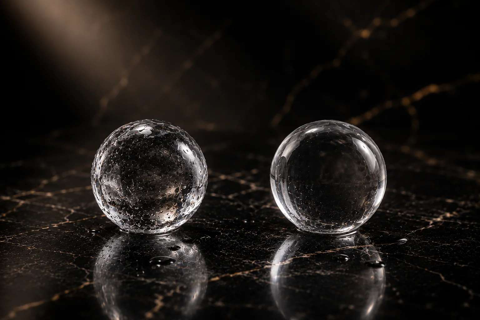 Detalle de esferas de hielo cristalino KORICE